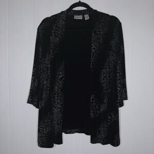 Chico’s Travelers Women’s Slinky Knit Cardigan Animal Print Black Size 3 XL